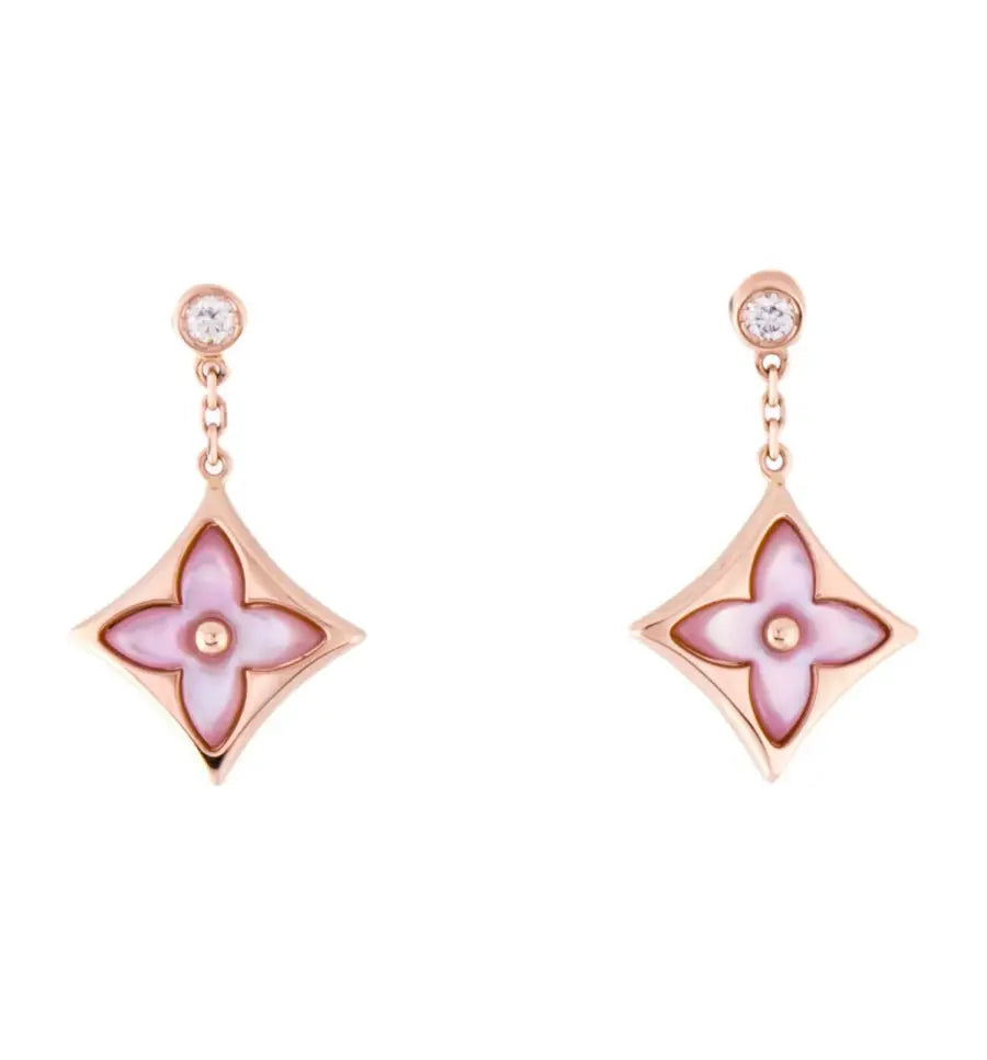Color Blossom Diamond Drop Earrings