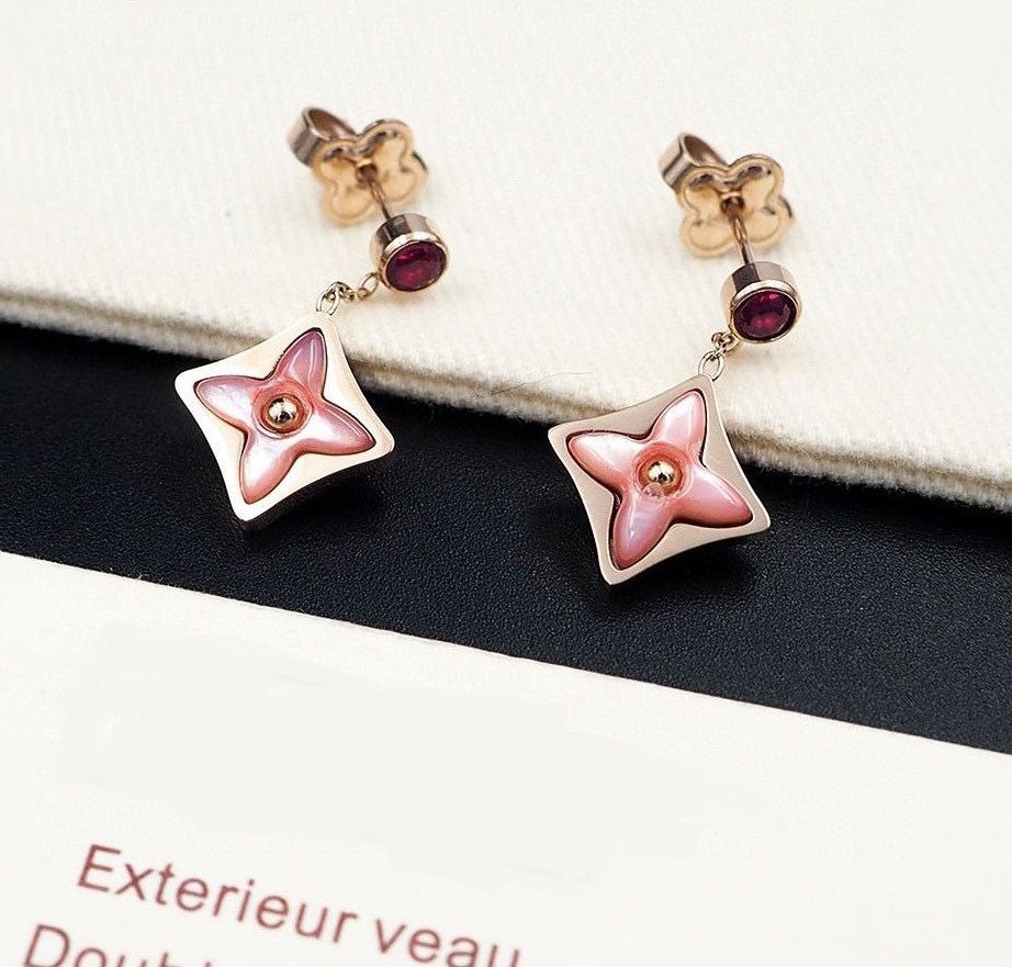 Color Blossom Diamond Drop Earrings