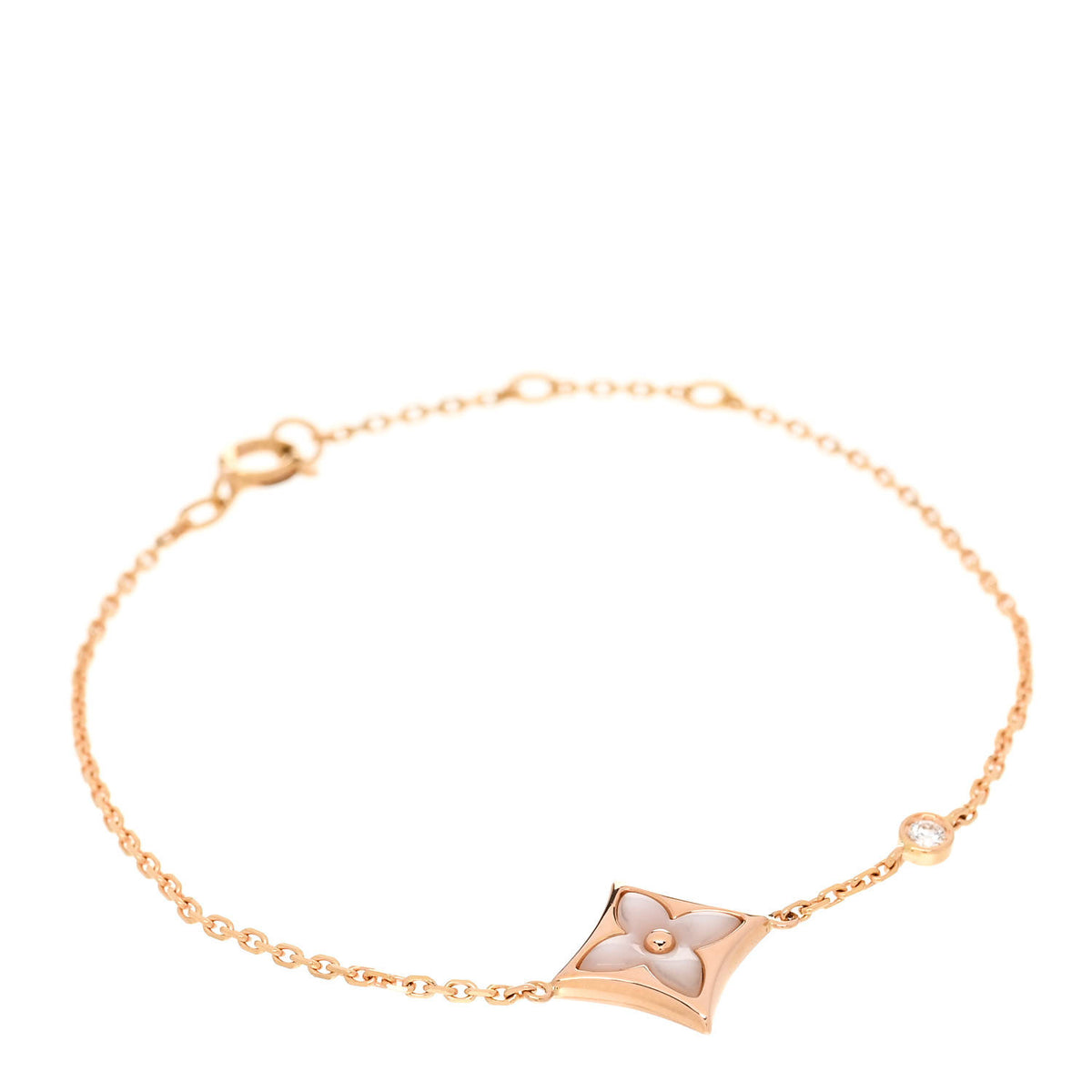 Retro Mother Of Pearl Color Blossom Diamond Flower Bracelet