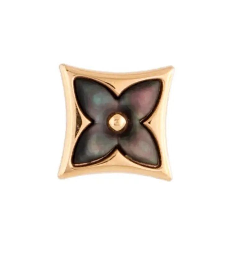 Mother Of Pearl Color Flower Blossom Stud Earrings