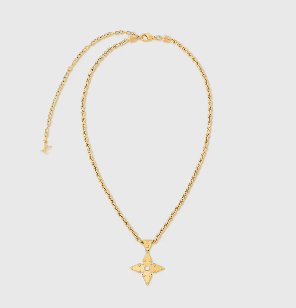 Chunky Pave Flower Rope Pendant Necklace