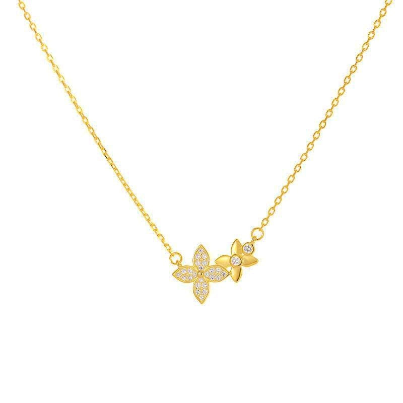 Retro Flower Blossom Diamond Necklace