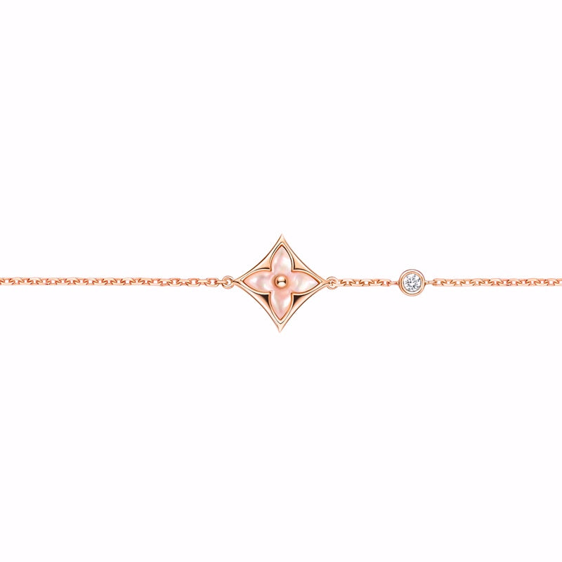 Retro Mother Of Pearl Color Blossom Diamond Flower Bracelet