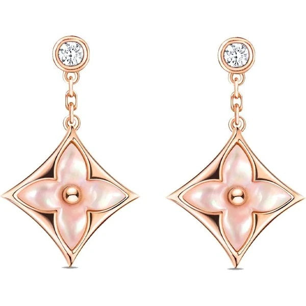 Color Blossom Diamond Drop Earrings