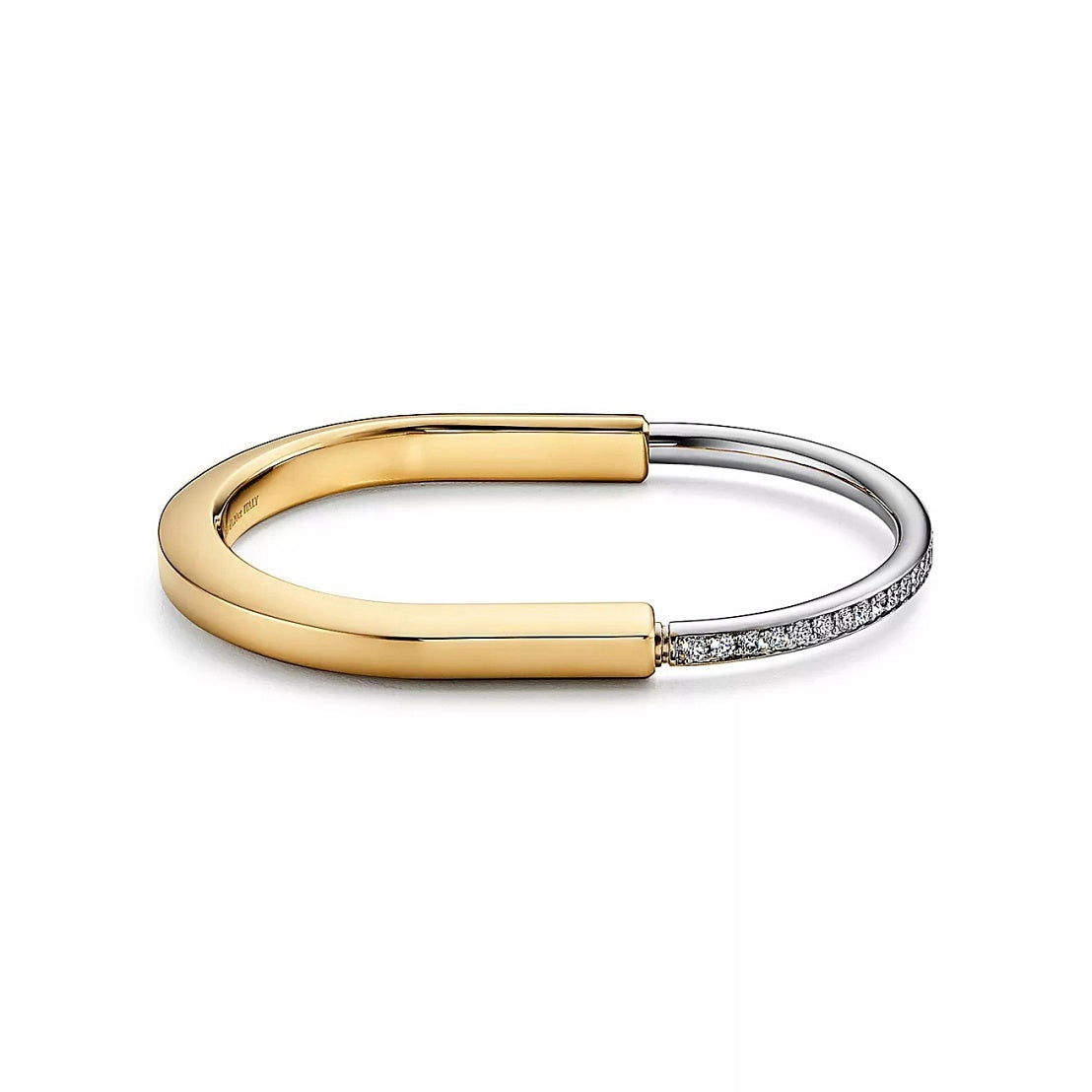 Retro Vintage Pave Diamond Lock It Bracelet