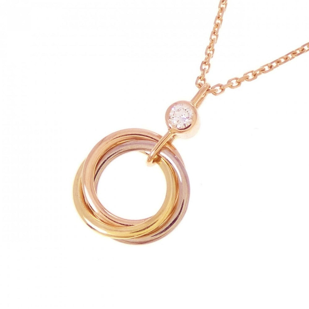 Retro 3 Ring Trinity Eternity Pendant Necklace