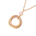 Retro 3 Ring Trinity Eternity Pendant Necklace