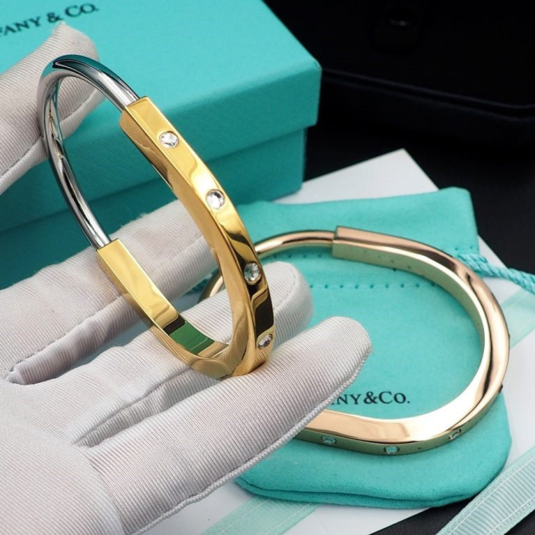 Retro Vintage Pave Diamond Lock It Bracelet