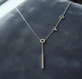 Vintage Love Letter Lariat Bar Necklace