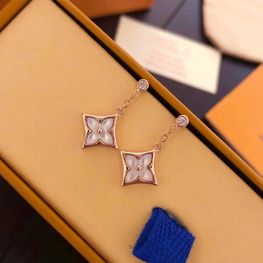 Color Blossom Diamond Drop Earrings
