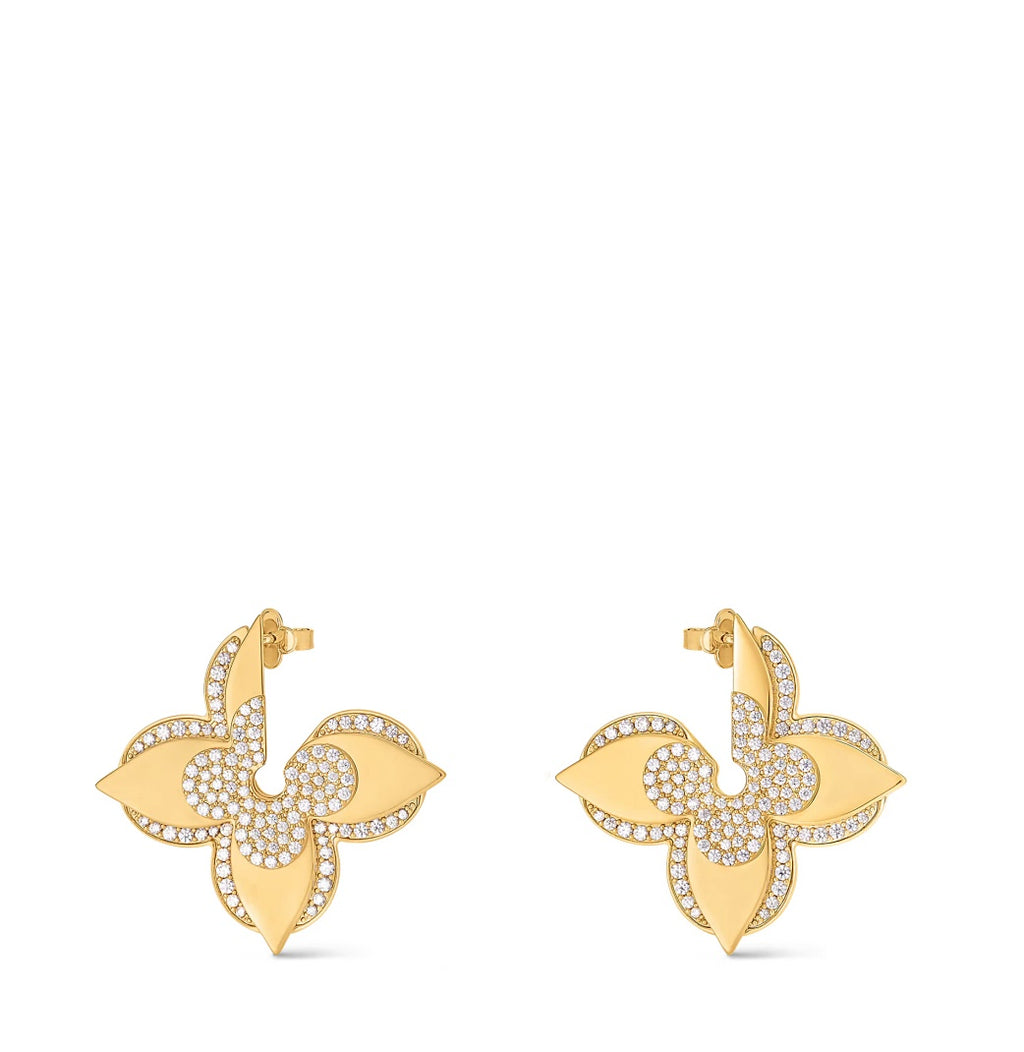 Crystal Flower Medaillon Earrings