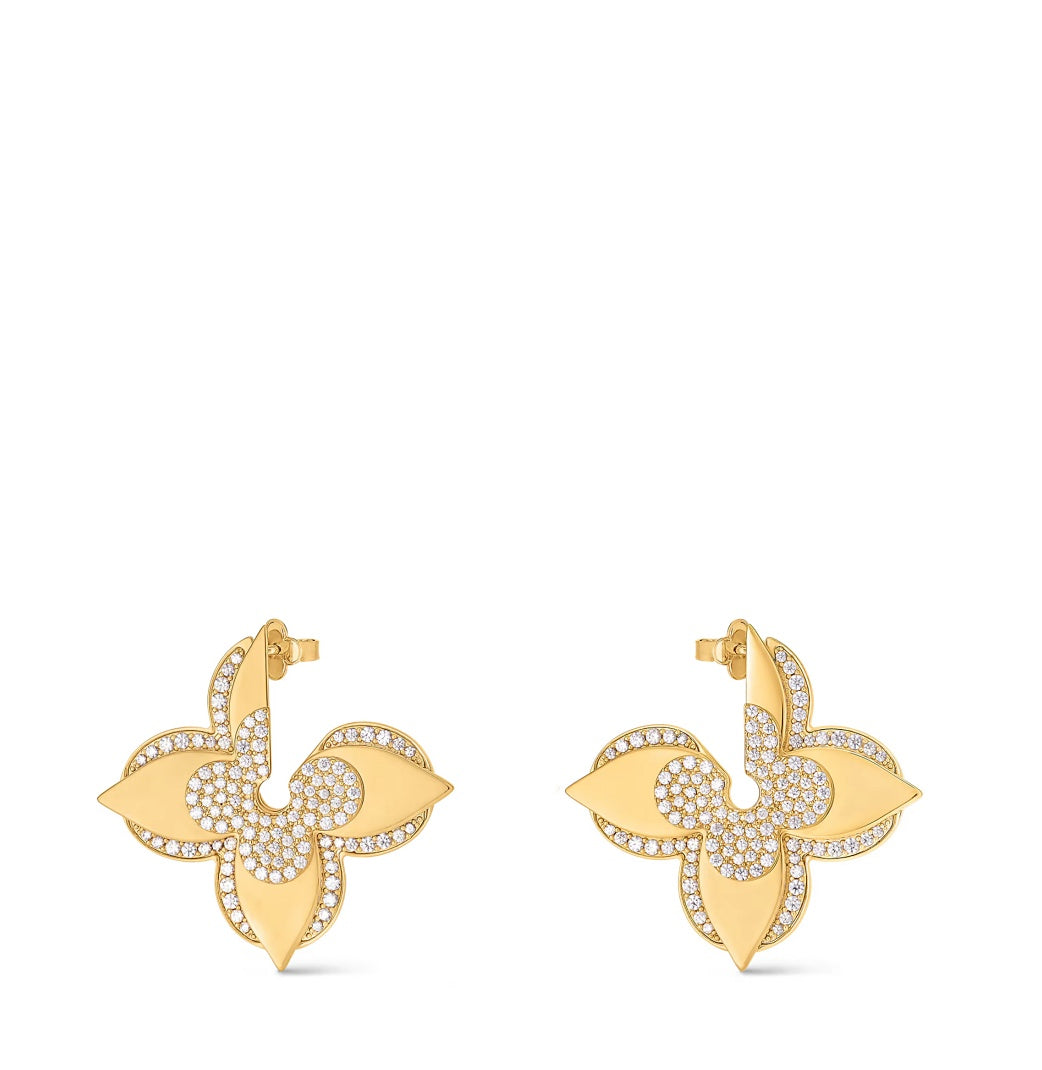 Crystal Flower Medaillon Earrings
