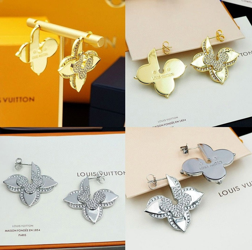 Crystal Flower Medaillon Earrings