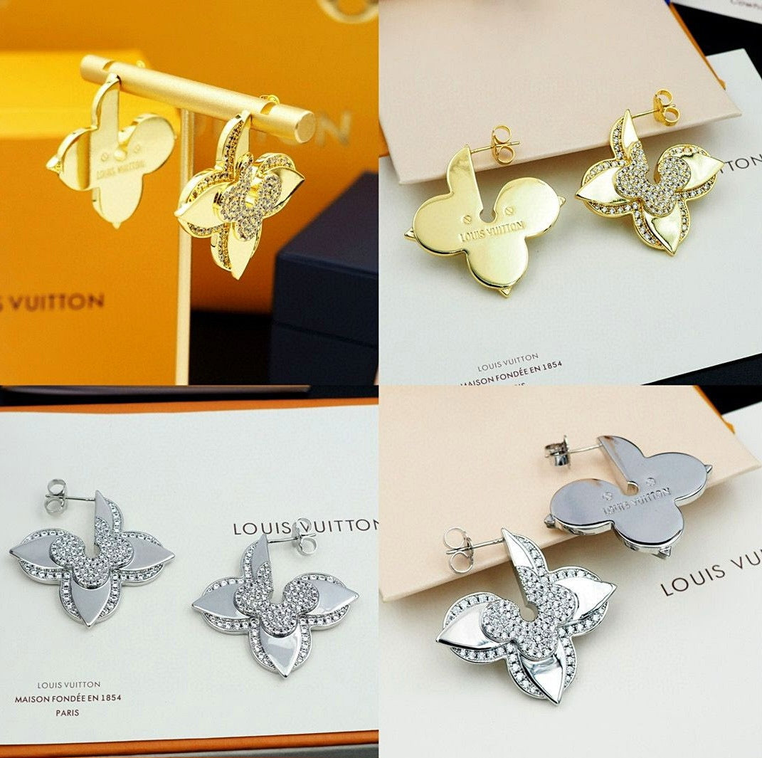 Crystal Flower Medaillon Earrings