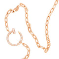 Rose Gold Paved Diamond Nail Necklace